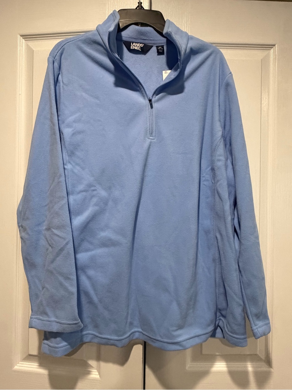 Lands' End Sky Blue Half-Zip Fleece Pullover